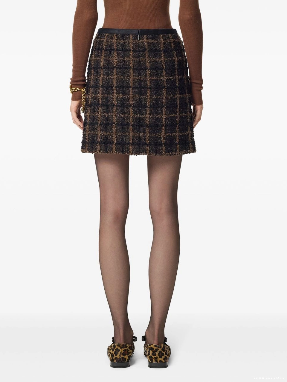 Cheap boucle skirt pencil Versace tweed Women 0812